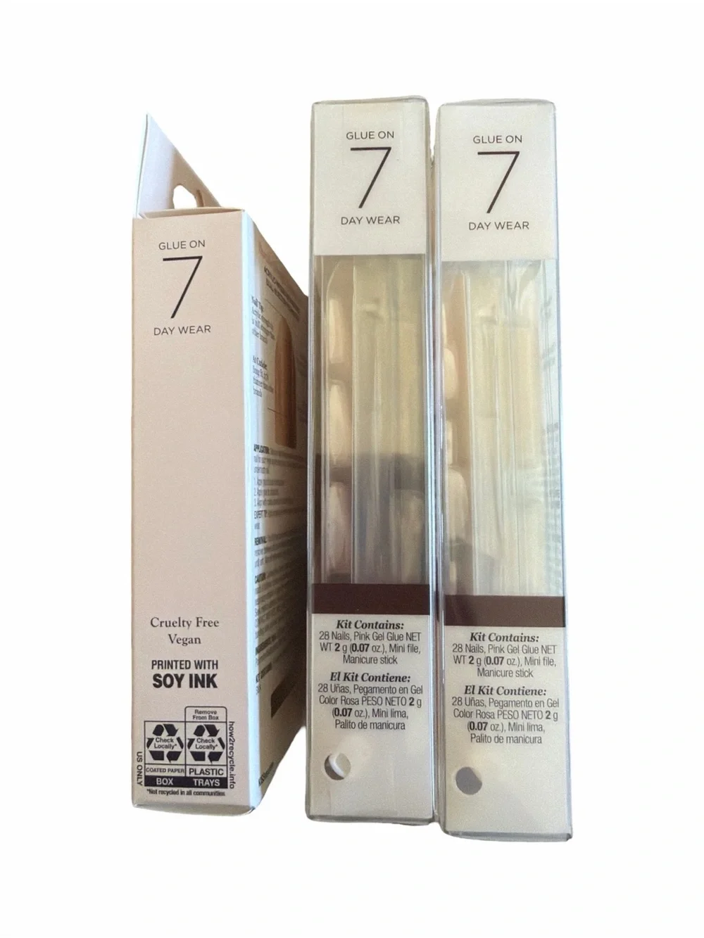 KISS Acrylic Nude French Press-On Nails – Natural Nude (Pack of 28 each)